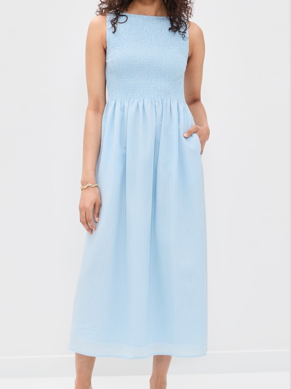 Hill House Home The Cosima Nap Dress Light Blue NWT